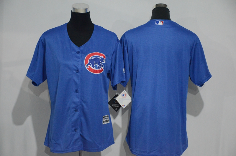 Womens 2017 MLB Chicago Cubs Blank Blue Jerseys